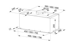 MAAN Okap podszafkowy do zabudowy MAAN Fiugi L 60 satynowy (stal nierdzewna inox)
