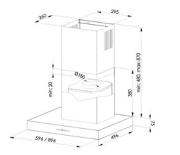MAAN Okap przyścienny MAAN Komoda Neo 60 czarny