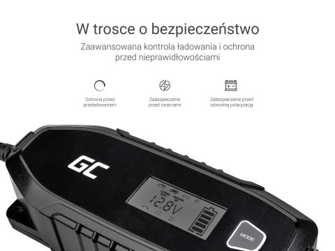Green Cell GREEN CELL ŁADOWARKA INTELIGENTNA PROSTOWNIK DO AGM/LIFEPO4/OŁOWIOWE ACAGM07 6-12V 4A (WYPRZEDAŻ)