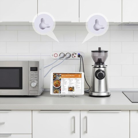 Maclean MACLEAN LISTWA ZASILAJĄCA, PRZEDŁUŻACZ 3 GNIAZDA + 3XUSB, 110-240V AC 50/60HZ, 2.1A MAX 2500W, 1,5M, BIAŁA MCE394 W