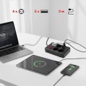 Maclean MACLEAN LISTWA ZASILAJĄCA, PRZEDŁUŻACZ 4 GNIAZDA + 3XUSB, 110-240V AC 50/60HZ, 2.1A MAX 2500W, 3M, CZARNA, MCE393 B