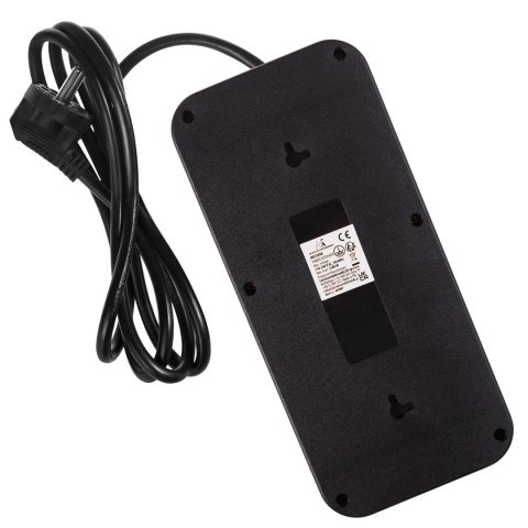 Maclean MACLEAN LISTWA ZASILAJĄCA, PRZEDŁUŻACZ 6 GNIAZD + 4XUSB, 110-240V AC 50/60HZ, 2.1A MAX 2500W, 1,5 M, CZARNA MCE389 B