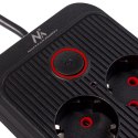 Maclean MACLEAN LISTWA ZASILAJĄCA, PRZEDŁUŻACZ 6 GNIAZD + 4XUSB, 110-240V AC 50/60HZ, 2.1A MAX 2500W, 1,5 M, CZARNA MCE389 B
