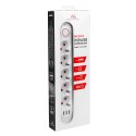 Maclean MACLEAN LISTWA ZASILAJĄCA PRZEDŁUŻACZ5 GNIAZD + 3XUSB, 110-240V AC 50/60HZ, 2.1A MAX 2500W, 1,5M, BIAŁA MCE395 W