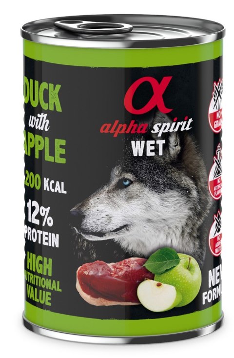 Alpha spirit Alpha Spirit kaczka/jabłko mokra karma pies 400 g