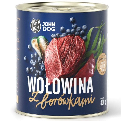 JOHN DOG John Dog BERRY Adult wołowina z borówkami 800g