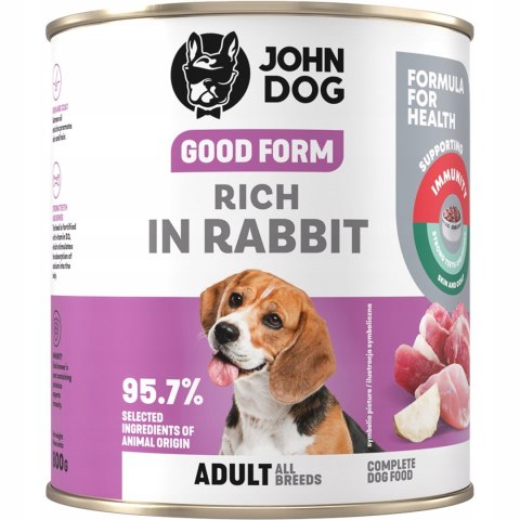 JOHN DOG John Dog GOOD FORM DOROSŁY W KRÓLIKA KARMA 800g