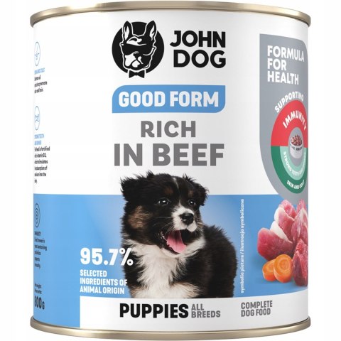 JOHN DOG John Dog GOOD FORM SZCZENIAK WOŁOWINĘ KARMA 800g