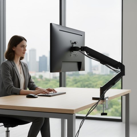 Maclean MACLEAN UCHWYT NA MONITOR, SPRĘŻYNA GAZOWA, 17"-32", 2-10KG, BLACK MC-133