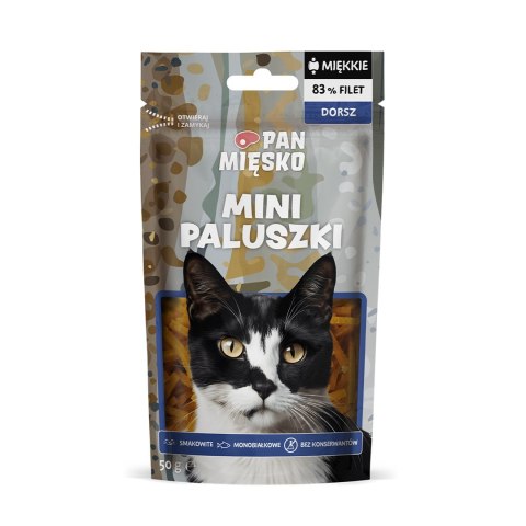 PAN MIĘSKO Pan Mięsko Przysmak dla kota Mini paluszki Dorsz 50g