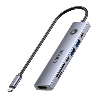UNITEK UNITEK HUB USB-C 7W1 PD 100W HDMI 2.0 Z PRZYCISKIEM ON/OFF