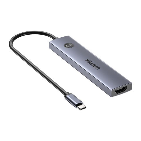UNITEK UNITEK HUB USB-C 7W1 PD 100W HDMI 2.0 Z PRZYCISKIEM ON/OFF