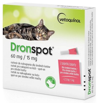 Vetoquinol VETOQUINOL Dronspot - krople odrobaczające dla kota 2,5 - 5 kg