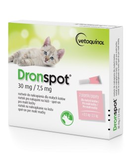 Vetoquinol VETOQUINOL Dronspot - krople odrobaczające dla małych kotów - 30 mg/7,5 mg - 0.5-2.5 kg