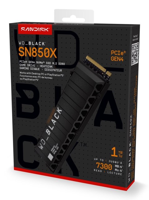 WD Dysk SSD WD Black SN850X WDS100T2XHE (1 TB ; M.2; PCIe NVMe 4.0 x4; heatsink)