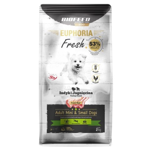 BIOFEED BIOFEED Euphoria Fresh Meat Indyk/Jagnię Xs/S 2kg