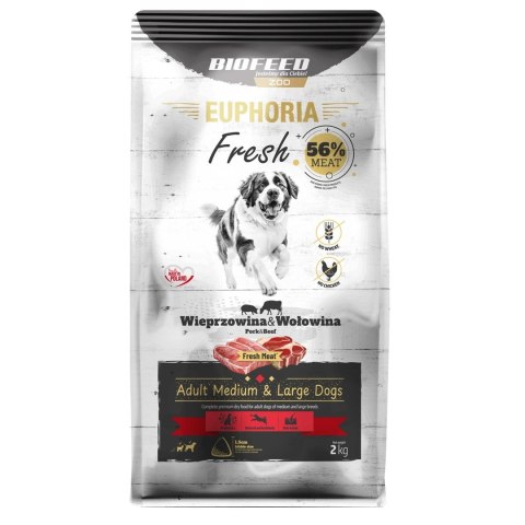BIOFEED BIOFEED Euphoria Fresh Meat Wieprz/Wołow M/L 2kg