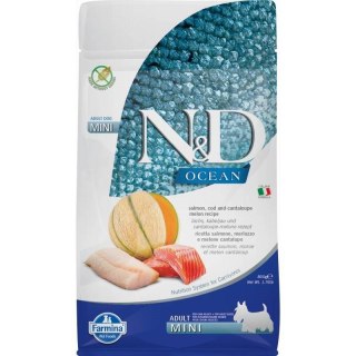 Farmina FARMINA N&D Ocean Dog Salmon, Cod, Cantaloupe, Melon Adult Mini - sucha karma dla psa - 800 g