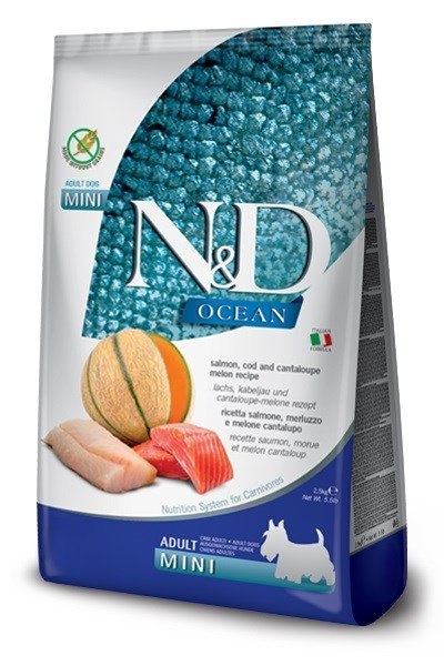 Farmina FARMINA N&D Ocean Dog Salmon, Cod&Cantaloupe - sucha karma dla psa - 2,5 kg