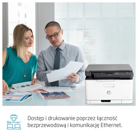Hewlett-Packard Urządzenie wielofunkcyjne HP Color Laser MFP 178nw 4ZB96A (laserowe, laserowe kolor; A4; Skaner płaski) (WYPRZEDAŻ)