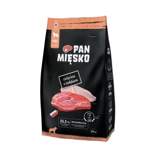 PAN MIĘSKO Pan Mięsko Cielęcina z indykiem sucha karma dla psa chrupki M 20kg