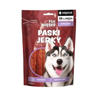 PAN MIĘSKO Pan Mięsko Przysmak dla psa Paski Jerky Kaczka 100g