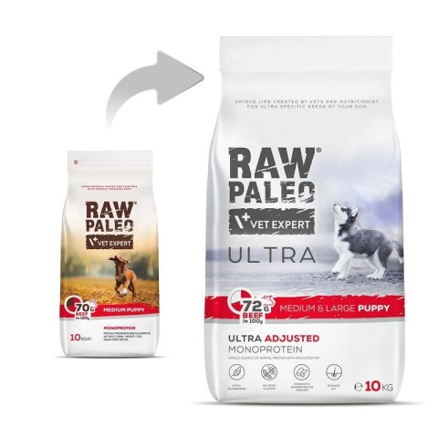 VetExpert VetExpert Raw Paleo Ultra Wołowina Medium&Large Puppy 10kg
