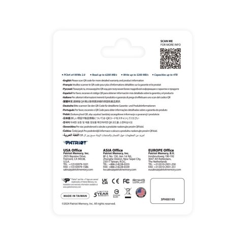 Patriot Memory SSD Patriot P400 V4 4TB M.2 2280 PCI-E x4 Gen4 NVMe