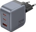 Vention Ładowarka Vention 70W GaN PD 1x USB-A 2x USB-C czarna