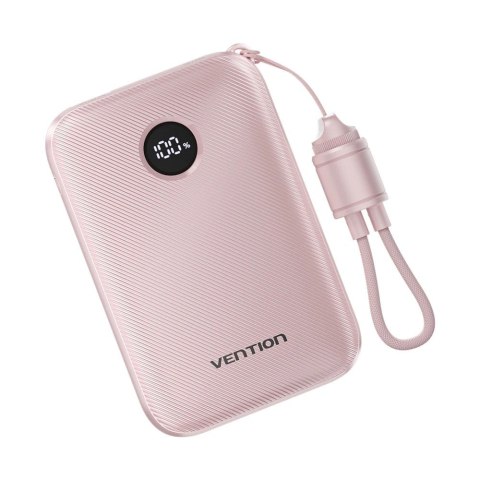 Vention Powerbank Vention 10000mAh 2 x USB-C 1x USB-A z wyświetlaczem 22,5W różowy