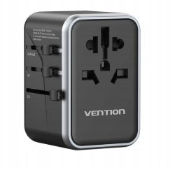 Vention Uniwersalny adapter podróżny z ładowarką Vention 65W GaN 2x USB-A 2x USB-C czarny