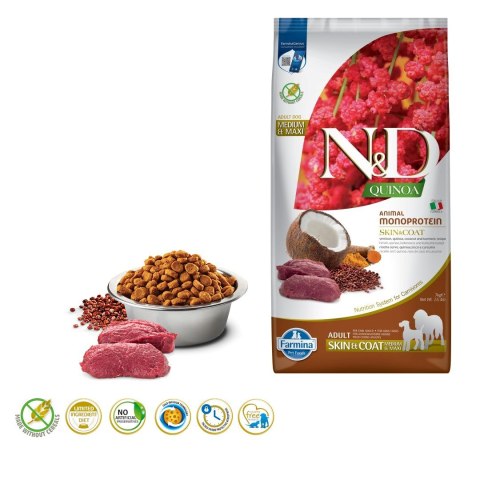 Farmina FARMINA N&D Quinoa Dog Skin&Coat Venison&Coconut Adult Medium&Maxi - sucha karma dla psa - 7 kg