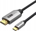 Vention Kabel USB-C do HDMI Vention 4K@60Hz w oplocie 2m szary