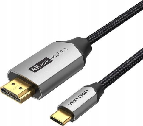 Vention Kabel USB-C do HDMI Vention 4K@60Hz w oplocie 2m szary