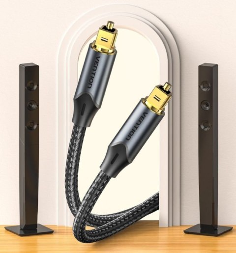 Vention Kabel audio optyczny Vention w oplocie z aluminiowym złączem 5m czarny