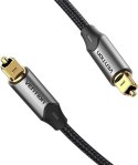 Vention Kabel audio optyczny Vention w oplocie z aluminiowym złączem 5m szary
