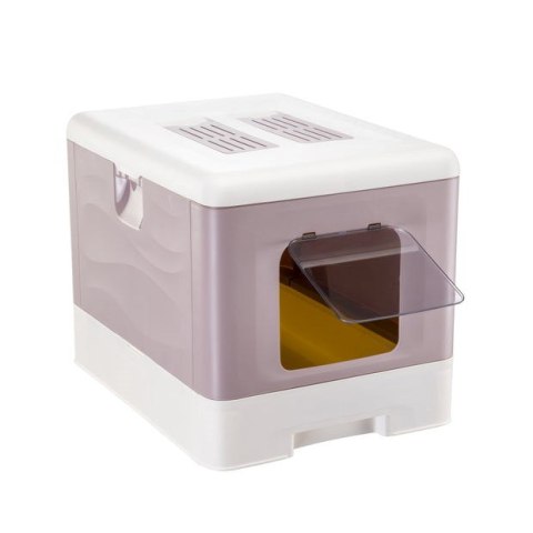 FERPLAST FERPLAST SAHARA TOILET GREY PINK kuweta dla kota