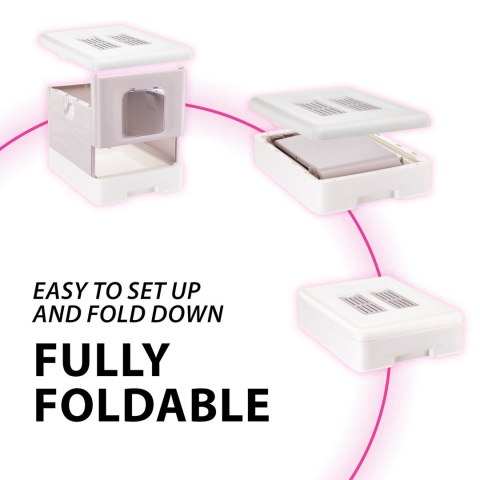 FERPLAST FERPLAST SAHARA TOILET GREY PINK kuweta dla kota