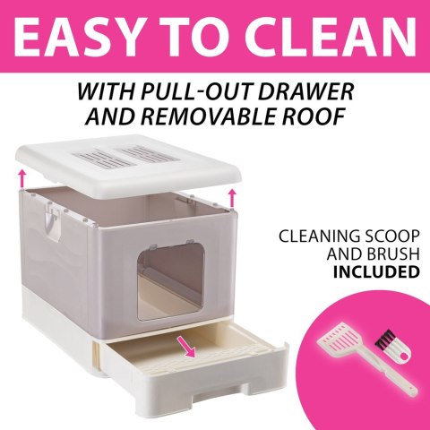 FERPLAST FERPLAST SAHARA TOILET GREY PINK kuweta dla kota