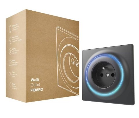 FIBARO Inteligentne gniazdko FIBARO Walli Outlet Type E, antracyt (FGWOE-011-8)