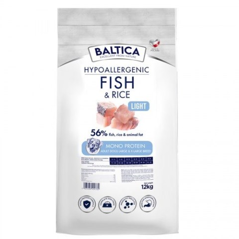 BALTICA BALTICA NUTRACEUTIC Hypoallergenic Fish & Rice Light L / XL 12kg