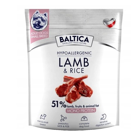 BALTICA BALTICA NUTRACEUTIC Hypoallergenic Lamb & Rice XS / S 1kg