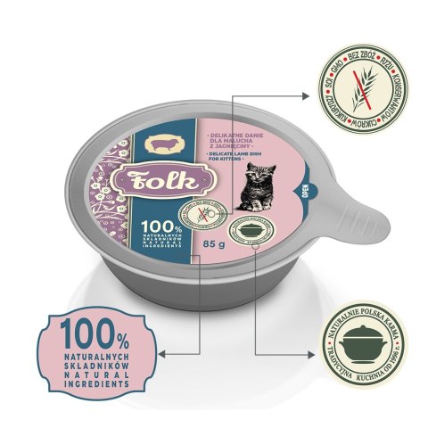 Folk FOLK Delikatne danie dla malucha z jagnięciny szalka 85g