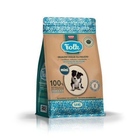 Folk FOLK Delikatny posiłek dla malucha z królikiem, cielęciną i marchewką Mini 1.6kg