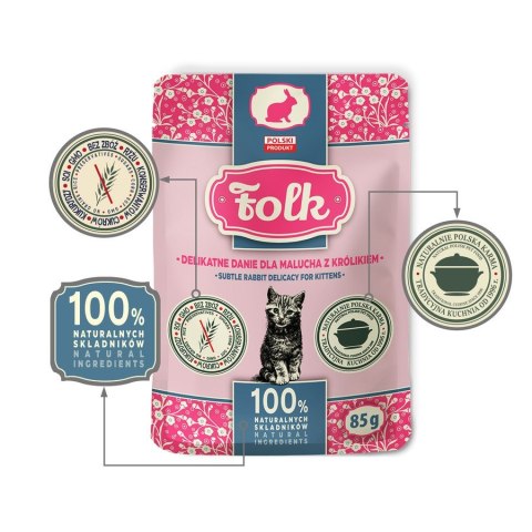 Folk FOLK Kitten Delikatne danie dla malucha z królikiem saszetka 85g