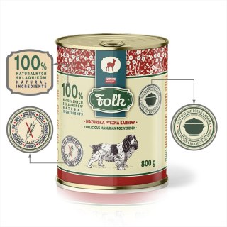 Folk FOLK Mazurska pyszna sarnina mokra karma dla psów 800g