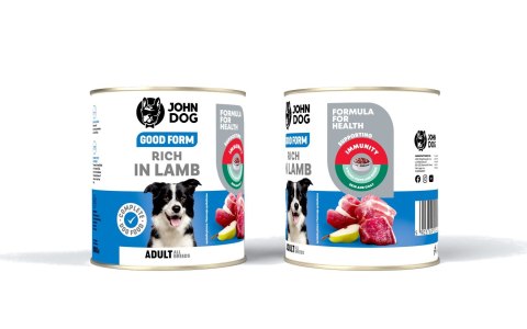 JOHN DOG John Dog GOOD FORM DOROSŁY JAGNIĘCINĘ KARMA 800g