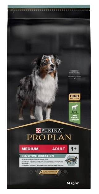 PURINA NESTLE PURINA Pro Plan Adult Medium Sensitive Digestion bogata w jagnięcinę - sucha karma dla psa - 14 kg (WYPRZEDAŻ)