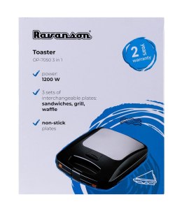 Ravanson Opiekacz 3 w 1 Ravanson OP-7050 (1200W; kolor czarny)