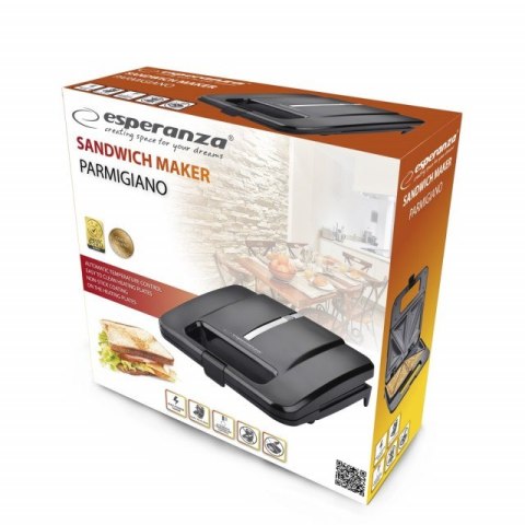 Opiekacz do kanapek Esperanza PARMIGIANO EKT010 (1000W; kolor czarny) Opiekacz do kanapek Esperanza PARMIGIANO EKT010 (1000W; kolor czarny)